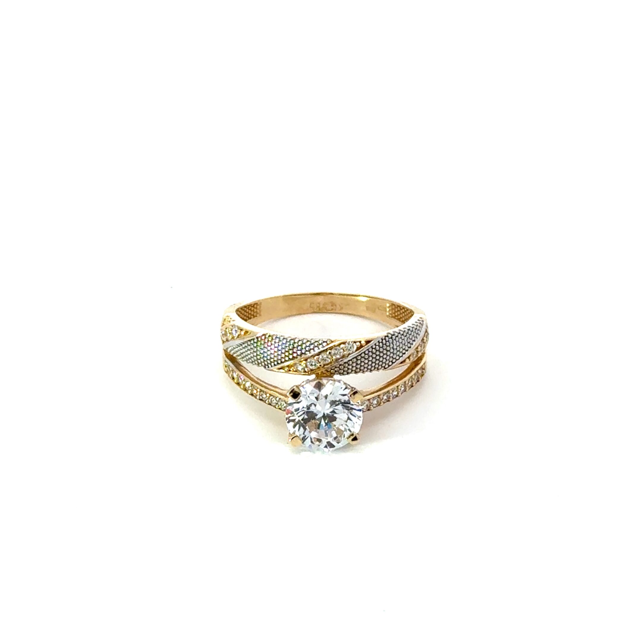 Zlatý prsten 585/1000, Hmotnost: 3,55g, Vel:56 RIN4V56H3/55K61 - Image 2